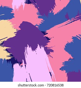 Template with space for your text or image. Retro vintage 80s or 90s fashion style abstract brush pattern background. Colorful vector illustration.
