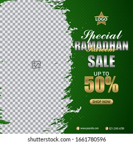 Template special ramadan kareem sale for social media post, new design banner sale ramadan kareem, vector illustration.
