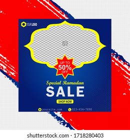 Template special ramadan kareem sale for social media post, new design banner sale ramadan kareem, vector illustration.