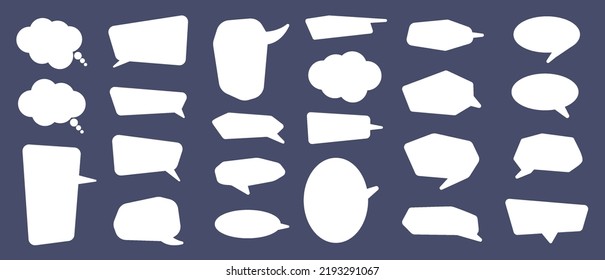 Template Speech bubbles. Blank Chat balloons in various shapes in flat style. Template speech bubbles vector collection.  Empty dialog balloon. Vector isolated set