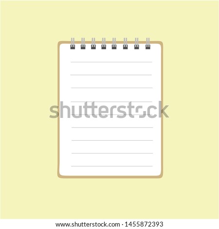 Template with spiral notebook isolated on bright background. School notebook. Diary for business. Notebook cover design. Office stationery items.