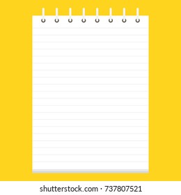 Template with spiral notebook. School notebook. Diary for business. Vector illustration.