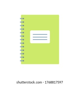 Template with spiral notepad isolated on white background with place for text. Diary for business, school vector background with notebook. Office stationery items. Copy space