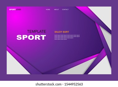 Template sport landing page. - Vector
