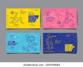 Template Sport Layout Design, Flat Design, single line,  Graphic Illustration, Football, Soccer, Vector Illustration.