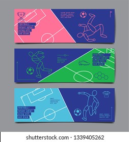 Template Sport Layout Design, Flat Design, single line,  Graphic Illustration, Football, Soccer, Vector Illustration.