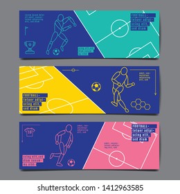 Template Sport Layout Design, Flat Design, single line,  Graphic Illustration, Football, Soccer, Vector Illustration.