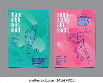 Template Sport Layout Design, Flat Design, single line,  Graphic Illustration, Football, Soccer, Vector Illustration.