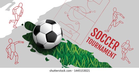 Template Sport Layout Design. Graphic Illustration for Football or Soccer. Vector Illustration.