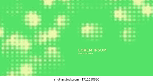 Template with spots consisting of circles of various sizes. Abstract vector halftone background.