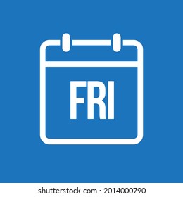 Template square icon page calendar, day of the week - Friday. Simple vector object illustration. Date list of month, to-do list. Calendar on the wall. Pictogram of schedule and planning