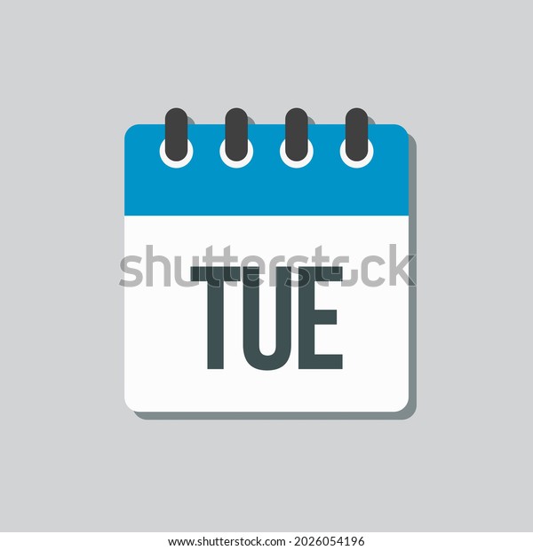 Template\
square icon page calendar, day of the week - Tuesday. Simple vector\
object illustration. Date list of month, to-do list. Calendar on\
the wall. Pictogram of schedule and\
planning