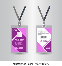 template staff or employee identification card vector illustrations or id card