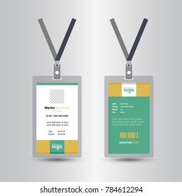 template staff or employee identification card vector illustrations or id card
