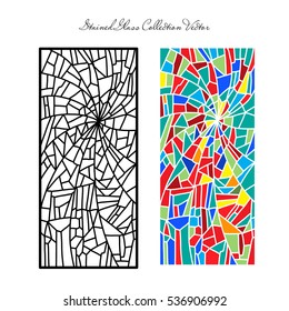 Template stained glass decorative pattern colored mosaic