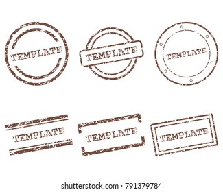 Template stamps on white