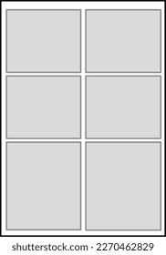 Template for standard manga or comic pages variant 009