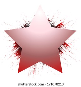Template with a star and spray paint.