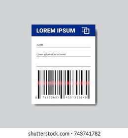 Template Sticer With Copy Space And Bar Code For Scanning Icon Vector Illustration
