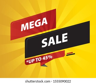 Template for store stickers, web banners, social media posts or printing on posters and other POS. Exclusive sales discount promotion banner design. 