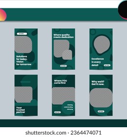 Template for stories. Mockups vertical design with abstract promo banners. Online shopping at blogs with special discounts. Collection layouts.