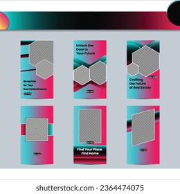 Template for stories. Mockups vertical design with abstract promo banners. Online shopping at blogs with special discounts. Collection layouts.