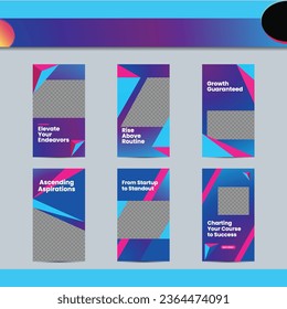 Template for stories. Mockups vertical design with abstract promo banners. Online shopping at blogs with special discounts. Collection layouts.