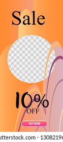 Template of stories sale banner background, template photo, can be use for, landing page, website, mobile app, poster, flyer, coupon, gift card, smartphone template, web design