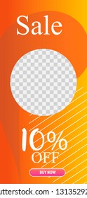 Template of stories sale banner background, template photo, can be use for, landing page, website, mobile app, poster, flyer, coupon, gift card, smartphone template, web design