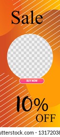 Template of stories sale banner background, template photo, can be use for, landing page, website, mobile app, poster, flyer, coupon, gift card, smartphone template, web design