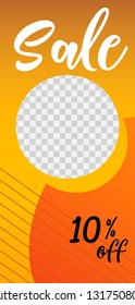 Template of stories sale banner background, template photo, can be use for, landing page, website, mobile app, poster, flyer, coupon, gift card, smartphone template, web design