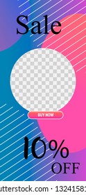 Template of stories sale banner background, template photo, can be use for, landing page, website, mobile app, poster, flyer, coupon, gift card, smartphone template, web design