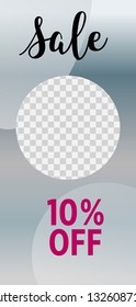 Template of stories sale banner background, template photo, can be use for, landing page, website, mobile app, poster, flyer, coupon, gift card, smartphone template, web design