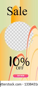Template of stories sale banner background, template photo, can be use for, landing page, website, mobile app, poster, flyer, coupon, gift card, smartphone template, web design