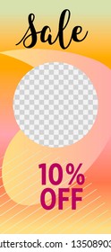 Template of stories sale banner background, template photo, can be use for, landing page, website, mobile app, poster, flyer, coupon, gift card, smartphone template, web design