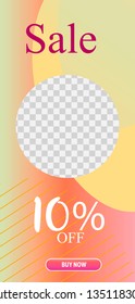 Template of stories sale banner background, template photo, can be use for, landing page, website, mobile app, poster, flyer, coupon, gift card, smartphone template, web design