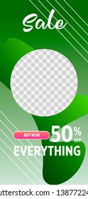 Template of stories sale banner background, template photo, can be use for, landing page, website, mobile app, poster, flyer, coupon, gift card, smartphone template, web design