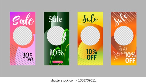Template of stories sale banner background, template photo, can be use for, landing page, website, mobile app, poster, flyer, coupon, gift card, smartphone template, web design