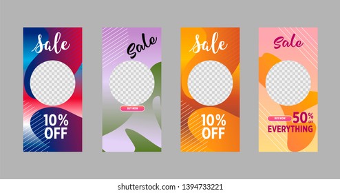 Template of stories sale banner background, template photo, can be use for, landing page, website, mobile app, poster, flyer, coupon, gift card, smartphone template, web design