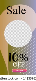 Template of stories sale banner background, template photo, can be use for, landing page, website, mobile app, poster, flyer, coupon, gift card, smartphone template, web design