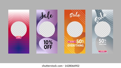 Template of stories sale banner background, template photo, can be use for, landing page, website, mobile app, poster, flyer, coupon, gift card, smartphone template, web design
