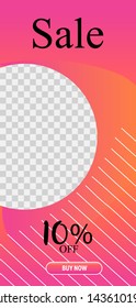 Template of stories sale banner background, template photo, can be use for, landing page, website, mobile app, poster, flyer, coupon, gift card, smartphone template, web design