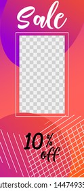 Template of stories sale banner background, template photo, can be use for, landing page, website, mobile app, poster, flyer, coupon, gift card, smartphone template, web design