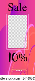 Template of stories sale banner background, template photo, can be use for, landing page, website, mobile app, poster, flyer, coupon, gift card, smartphone template, web design
