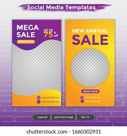Template stories for social media ads