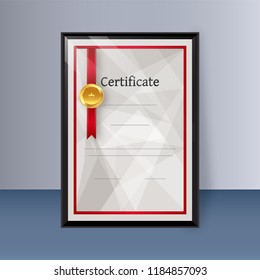 Template style certificate design with badge and space of your text.