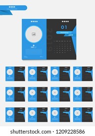 Template style planner or organizer set for 2019 with space for your image.