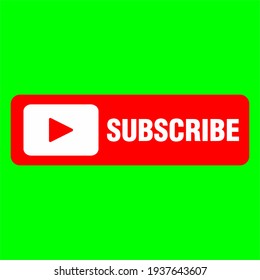 Template of Subscribe button for Social media, Blogging, Channel, Social media concept, video content, web button in Green Screen