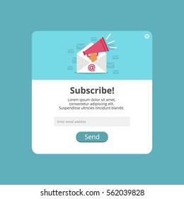 Template for subscribe to a newsletter 