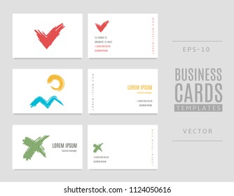Template summer business card with heart, waves, sun and a cross.